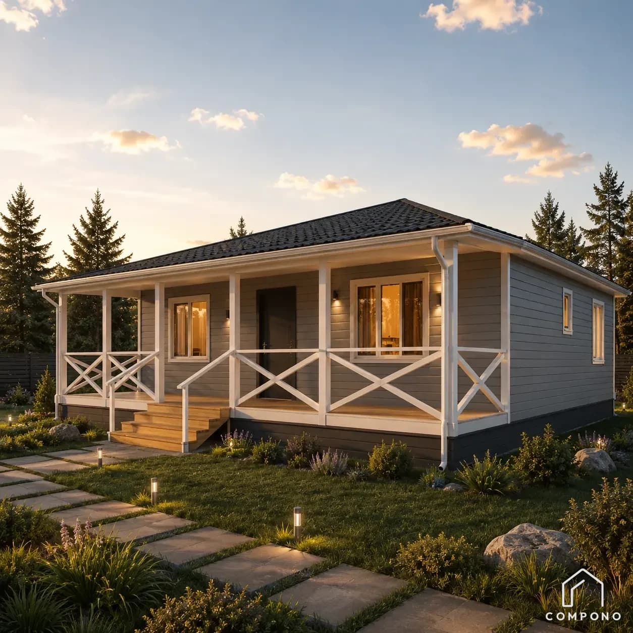 Сканди 100 — 75 м², 1 этаж